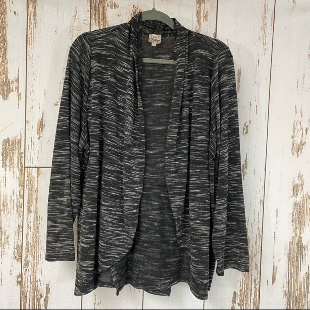 Como Vintage, Heathered Black Open Front Sweater. Size 2X. Good used condition!